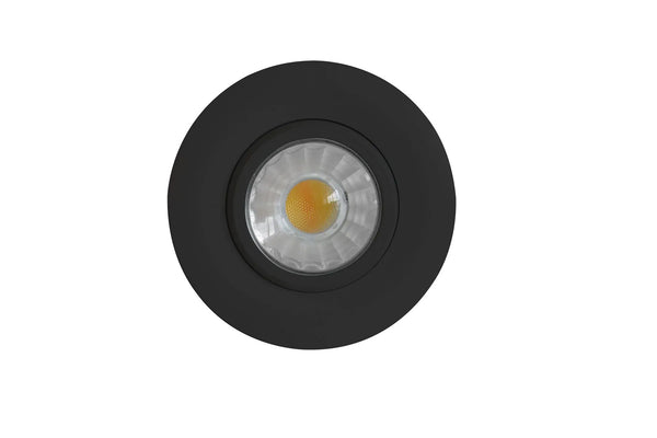 3 Inch. Round Integrated LED Gimbal Recessed Light - Black